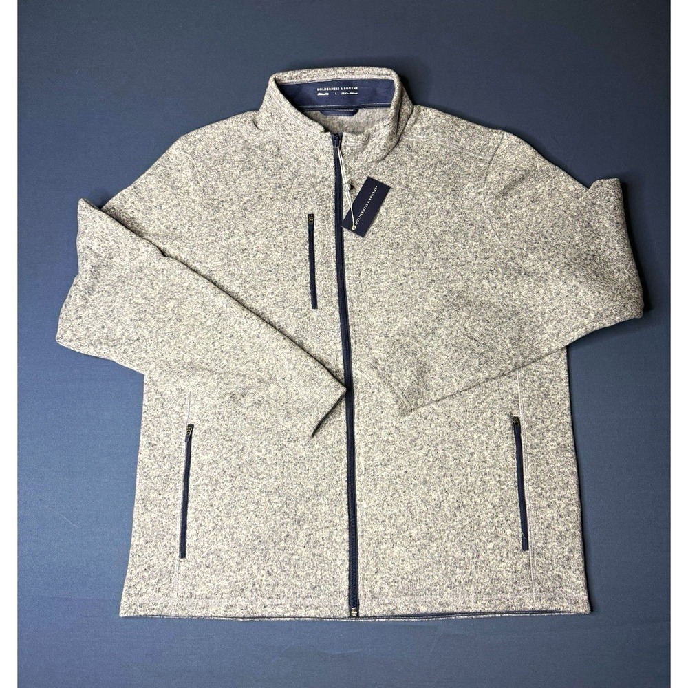 Holderness & Bourne Ashby Jacket Men's Large Gray Fleece Full Zip Golf NWT $205R